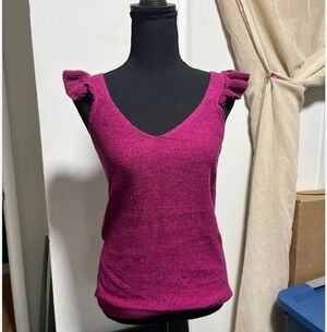 LOFT Deep Pink Knit Tank Sweater